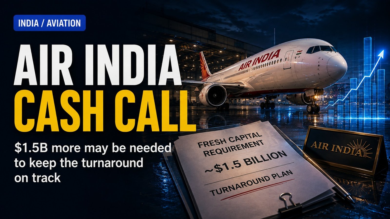 Editorial visual for Air India Wants About $1.5 Billion More — Temasek’s Support Doesn’t Remove the Capital-Intensity Problem