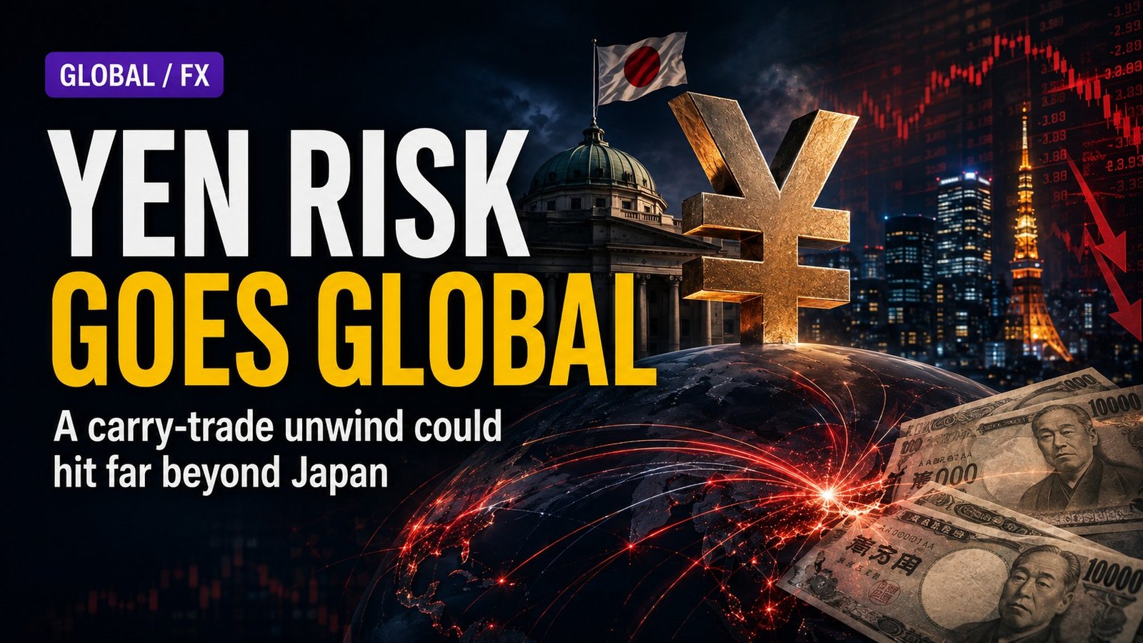 Editorial visual for Bessent Says a Yen Slide Could Raise U.S. Borrowing Costs — This Is Really a Carry-Trade Warning