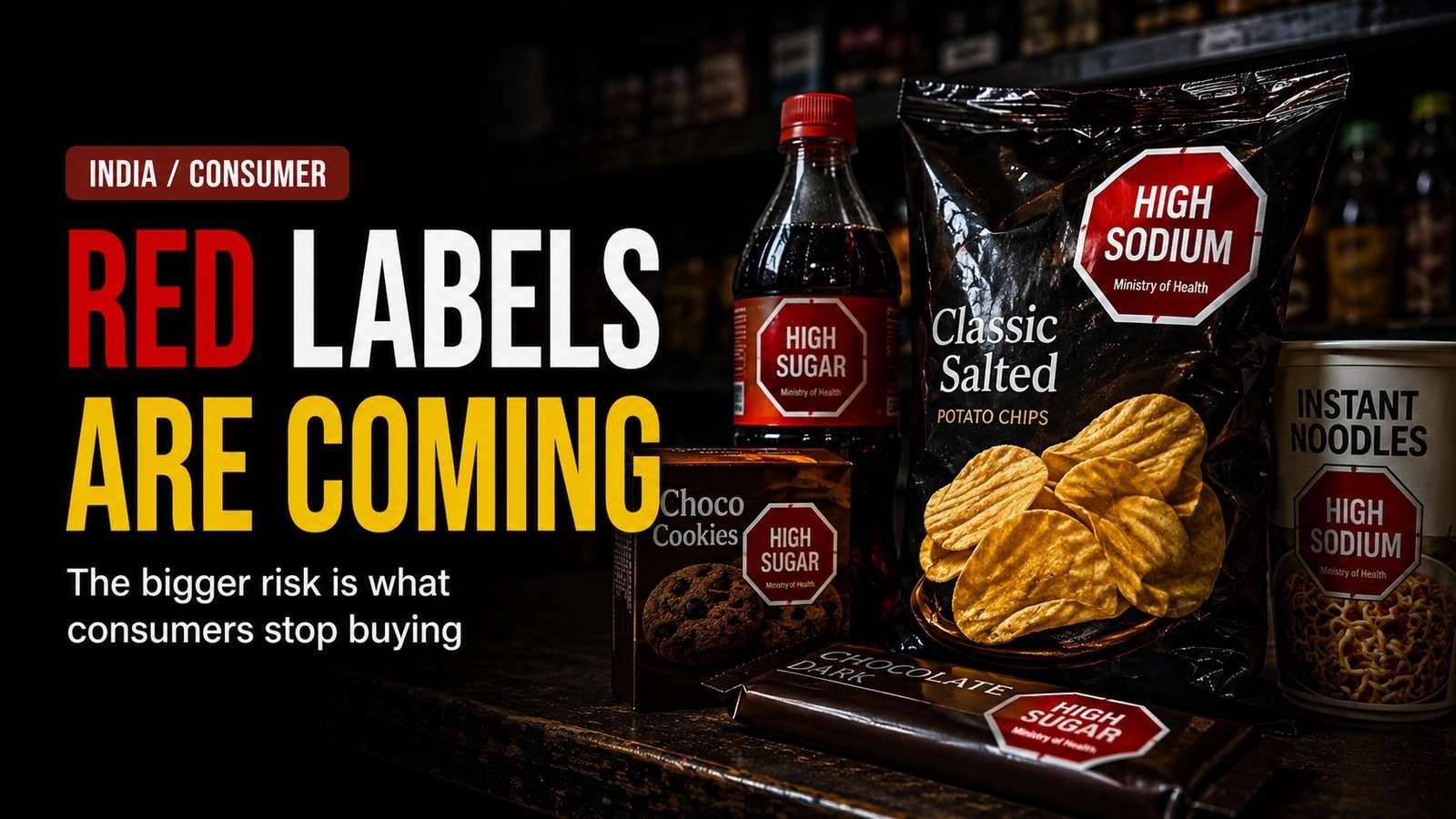Editorial visual for India’s Food Labels May Turn Red — The Risk Isn’t Just Packaging Cost