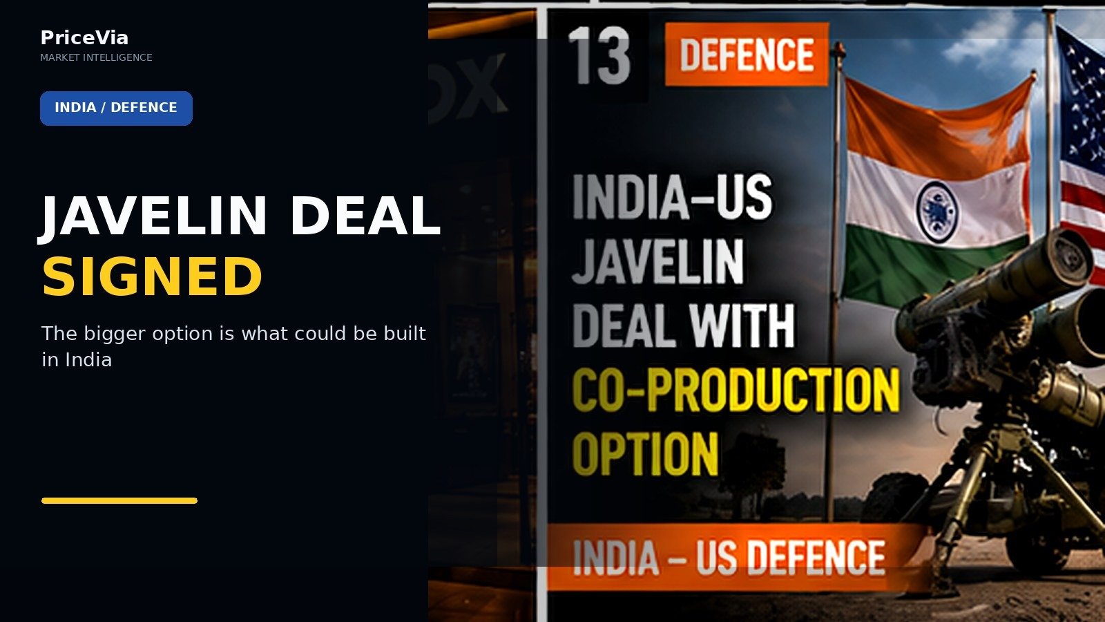 Editorial visual for India Signed for Javelin Missiles — The Bigger Option Is What Could Be Built in India Next